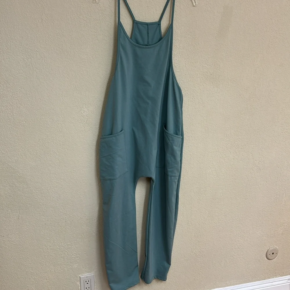 Boho womans sage Mediterranean Blue Onesie Jumpsuit size S - Picture 3 of 6